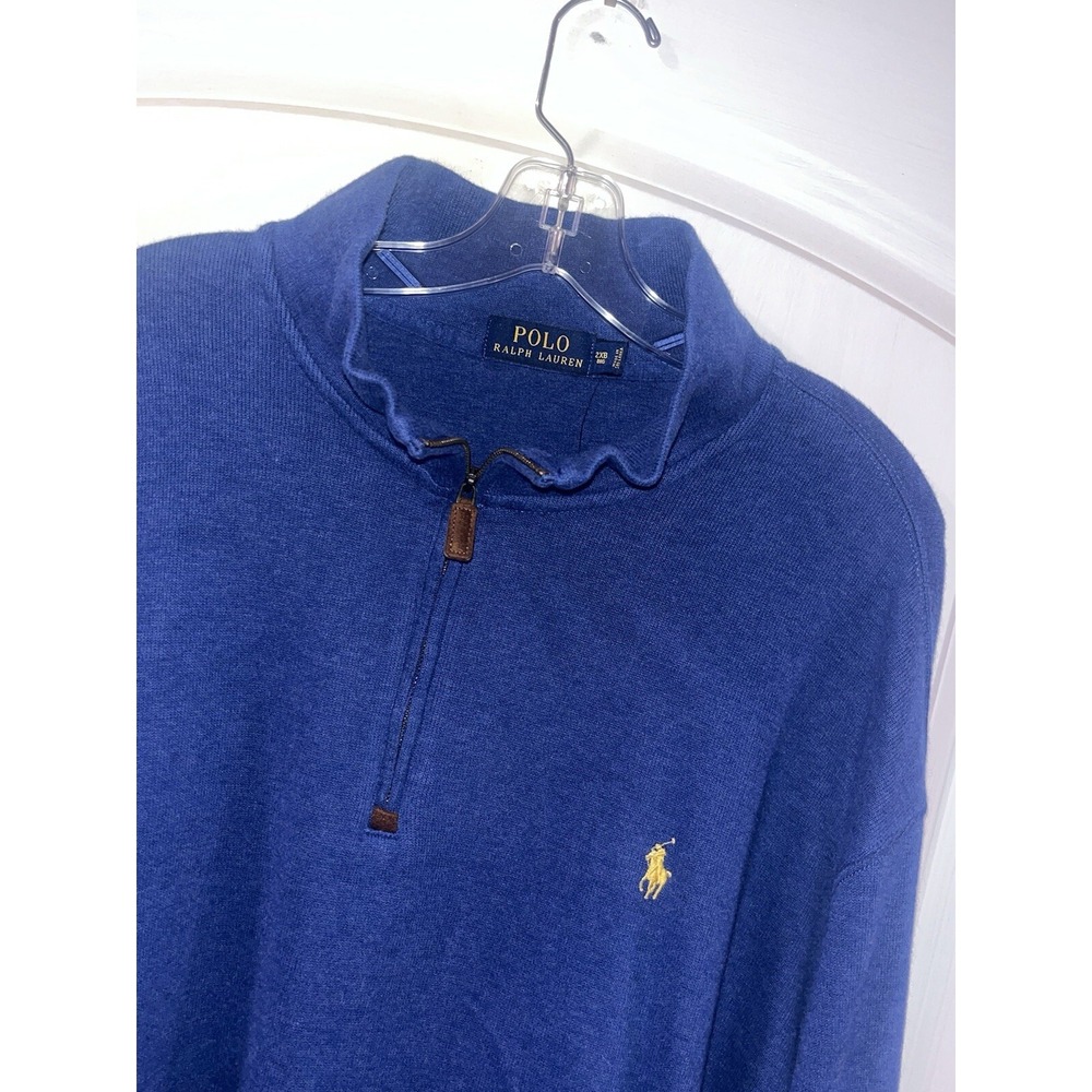 Ralph Lauren 2XLB BIG POLO Quarter Zip 1/4 Turtleneck sweater top Fast Shipping!